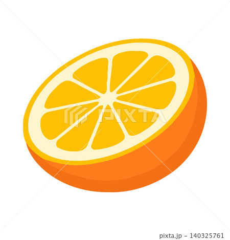 Orange slice flat vector illustration for food and drink branding 140325761