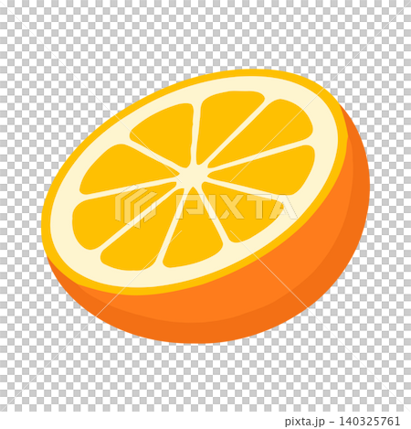 Orange slice flat vector illustration for food and drink branding 140325761