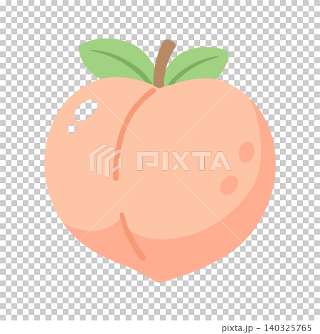 Peach fruit illustration in flat vector style for food packaging and branding Peach fruit illustration in flat vector style for food packaging and branding 140325765