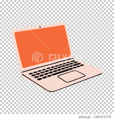 Laptop computer in flat vector style for technology and education 140325770