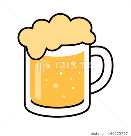 Beer mug cartoon illustration in flat vector style for food and beverage branding Beer mug cartoon illustration in flat vector style for food and beverage branding 140325797