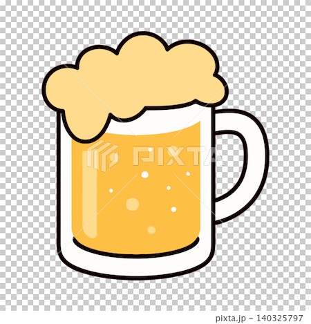 Beer mug cartoon illustration in flat vector style for food and beverage branding Beer mug cartoon illustration in flat vector style for food and beverage branding 140325797