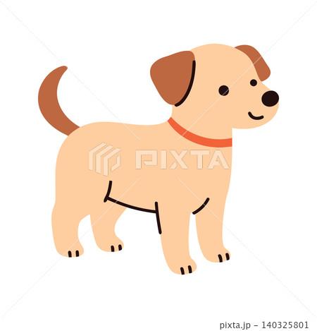 Smiling dog cartoon illustration in flat vector style for pet greeting cards Smiling dog cartoon illustration in flat vector style for pet greeting cards 140325801