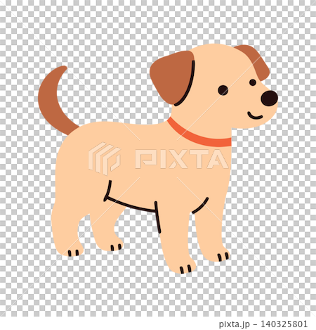 Smiling dog cartoon illustration in flat vector style for pet greeting cards Smiling dog cartoon illustration in flat vector style for pet greeting cards 140325801