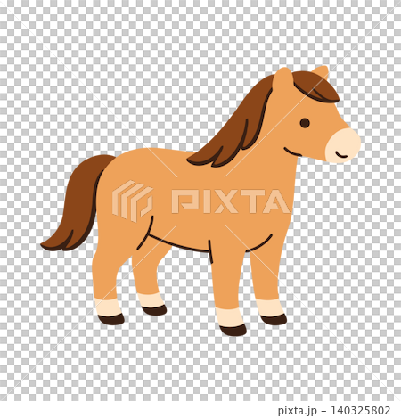 Cartoon horse in flat vector style for kids illustration and animal design Cartoon horse in flat vector style for kids illustration and animal design 140325802