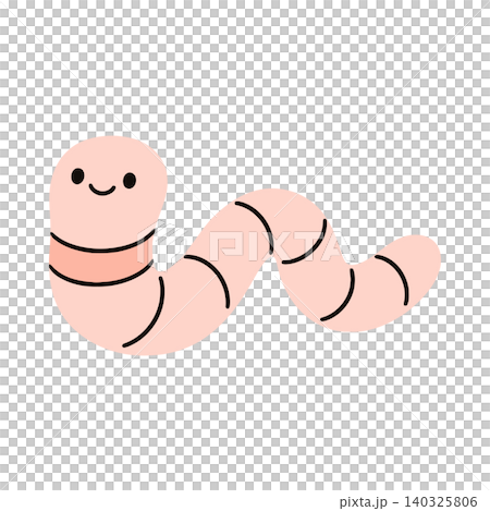 Smiling worm mascot in flat vector style for editorial and educational materials Smiling worm mascot in flat vector style for editorial and educational materials 140325806