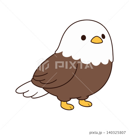 Bald eagle cartoon character in flat vector style for wildlife illustration and educational material 140325807