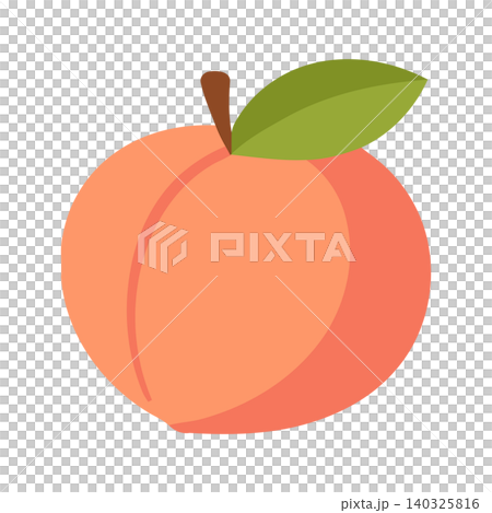 Peach flat vector illustration for food packaging and branding Peach flat vector illustration for food packaging and branding 140325816