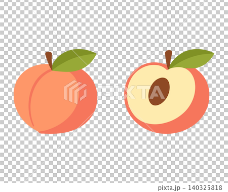 Peach flat vector illustration for food packaging and branding Peach flat vector illustration for food packaging and branding 140325818