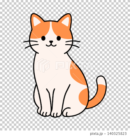 Orange and white cat cartoon illustration for pet greeting cards and wall art Orange and white cat cartoon illustration for pet greeting cards and wall art 140325823