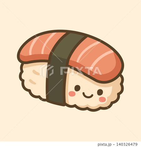 Kawaii Design Style Sushi Vector Template Kawaii Design Style Sushi Vector Template 140326479