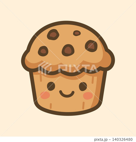 Kawaii Design Style Cupcake Vector Template Kawaii Design Style Cupcake Vector Template 140326480