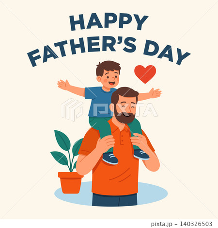 Happy Father's Day Illustration Vector Template 140326503