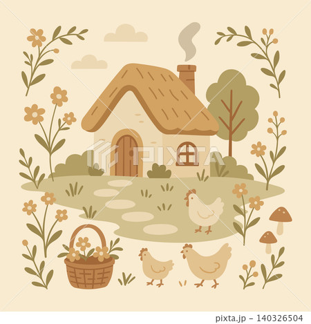 Cottagecore Theme Style Set Illustration Vector Template Cottagecore Theme Style Set Illustration Vector Template 140326504