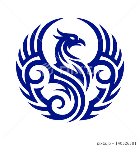 Circle Blue Phoenix Tribal Tattoo Vector Logo Template Circle Blue Phoenix Tribal Tattoo Vector Logo Template 140326581