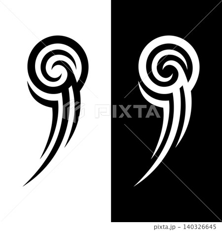 Swirl Modern Tribal Tattoo Ornament Vector Illustration Template 140326645