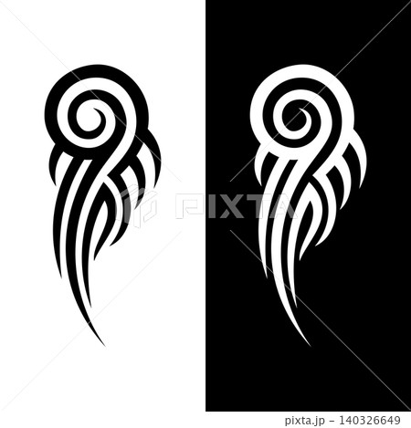 Swirl Curve Tribal Tattoo Ornament Vector Illustration Template Swirl Curve Tribal Tattoo Ornament Vector Illustration Template 140326649