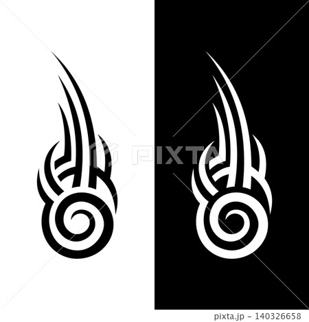 Classic Elegant Swirl Tribal Tattoo Ornament Vector Illustration Template 140326658
