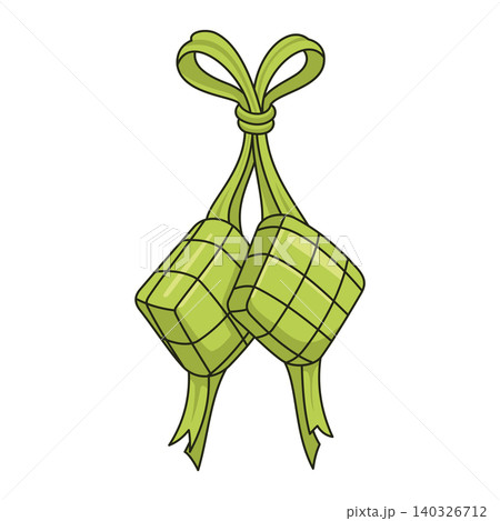 Food Ketupat Eid Mubarak Illustration Vector Template 140326712