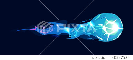 Gun fire trail effect of plasma or flame clot for game comics, cartoon vector icon. Laser gun or blaster shot with blue or purple light glow or energy blast shot of fire gun trail for game VFX effect Gun fire trail effect of plasma or flame clot for game comics, cartoon vector icon. Laser gun or blaster shot with blue or purple light glow or energy blast shot of fire gun trail for game VFX effect 140327589