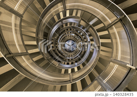Modern spiral staircase in City Tower in Innsbruck 140328435