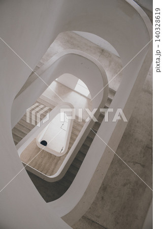 Modern white staircase Modern white staircase 140328619
