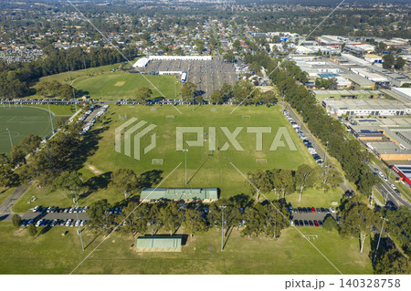 Soccer and Netball being played at the Jamison Park Sports Field Soccer and Netball being played at the Jamison Park Sports Field 140328758