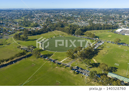 Soccer and Netball being played at the Jamison Park Sports Field Soccer and Netball being played at the Jamison Park Sports Field 140328760