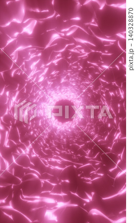 Abstract pink glowing crystal tunnel with reflective shards, radial depth, and futuristic portal effect. Abstract pink glowing crystal tunnel with reflective shards, radial depth, and futuristic portal effect. 140328870