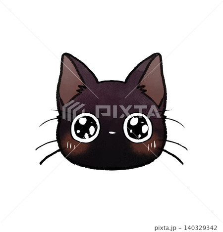 イラスト素材: かわいい手書き調の黒猫 キラキラ イラスト素材: かわいい手書き調の黒猫 キラキラ 140329342