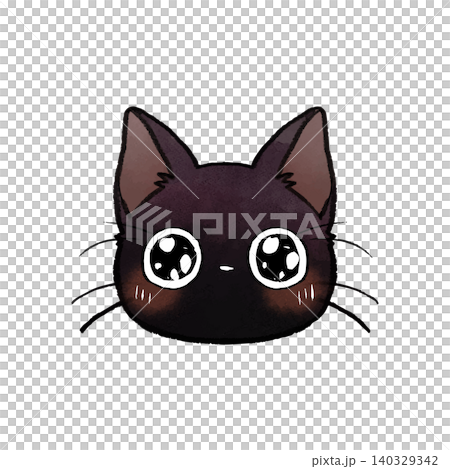 イラスト素材: かわいい手書き調の黒猫 キラキラ イラスト素材: かわいい手書き調の黒猫 キラキラ 140329342