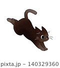 イラスト素材: かわいい手書き調の黒猫 走る 140329360