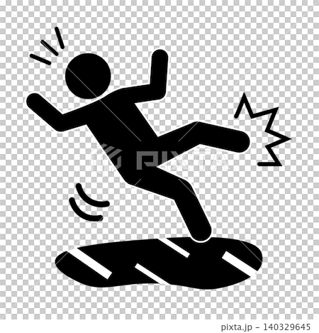 Silhouette of a person falling on an icy road. Silhouette of a person falling on an icy road. 140329645