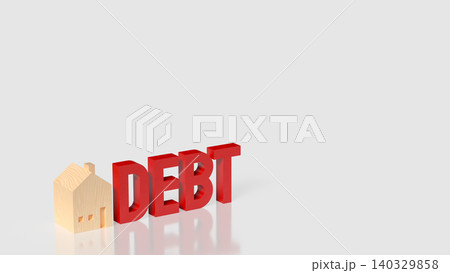 Minimal Home Debt Financial Risk Concept 3d render. 140329858