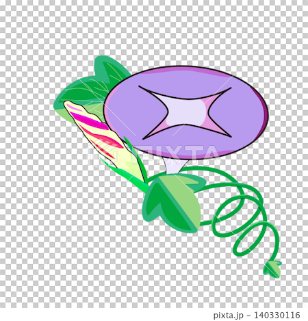 牽牛花和花苞,手繪風格夏季插畫(紫色) 牽牛花和花苞,手繪風格夏季插畫(紫色) 140330116