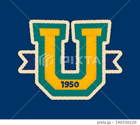 Patch font or patchwork letter typeface of cartoon motley or embroidery type, vector ABC English alphabet. Patch font of embroidered letter U in varsity sport or school patch design for patchwork type Patch font or patchwork letter typeface of cartoon motley or embroidery type, vector ABC English alphabet. Patch font of embroidered letter U in varsity sport or school patch design for patchwork type 140330220