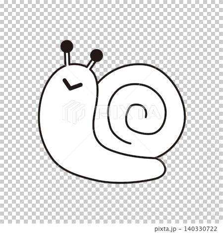 可愛的蝸牛線條畫插圖 140330722