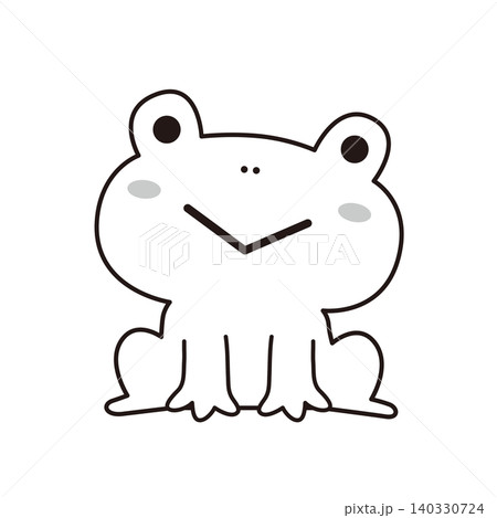 かわいいカエルの線画イラスト かわいいカエルの線画イラスト 140330724