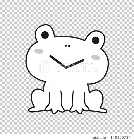 かわいいカエルの線画イラスト かわいいカエルの線画イラスト 140330724