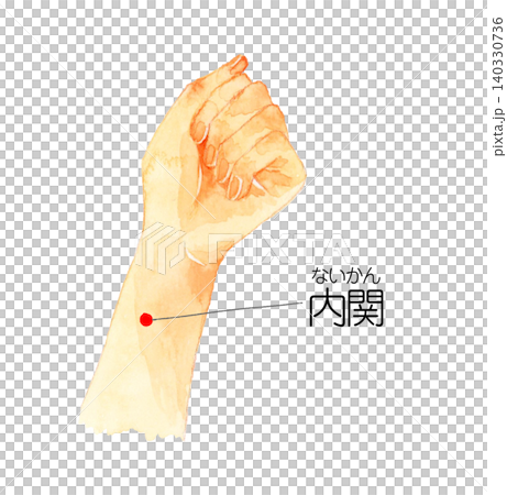 内関のツボの図解　手描き水彩イラスト素材 140330736