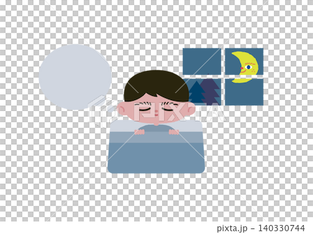 男孩熟睡的向量插圖。 男孩熟睡的向量插圖。 140330744