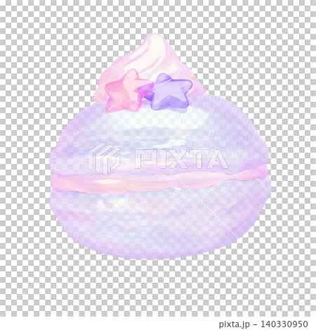ゆめかわいいぷっくりシール風 マカロン 3Dアイコン ゆめかわいいぷっくりシール風 マカロン 3Dアイコン 140330950