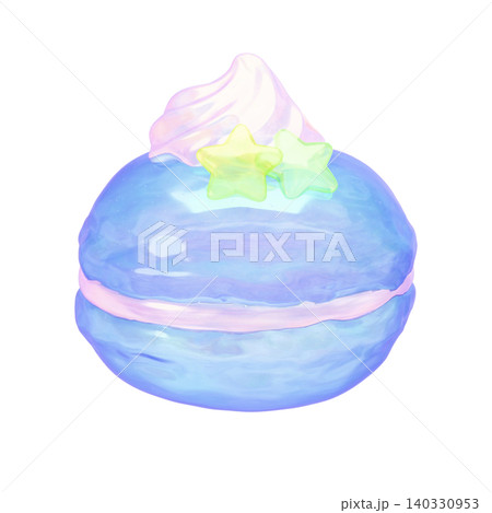 ゆめかわいいぷっくりシール風 マカロン 3Dアイコン ゆめかわいいぷっくりシール風 マカロン 3Dアイコン 140330953