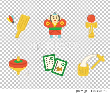 New Year's Games Icon Set - Hand-drawn, Japanese Style, Cute Illustrations New Year's Games Icon Set - Hand-drawn, Japanese Style, Cute Illustrations 140330960