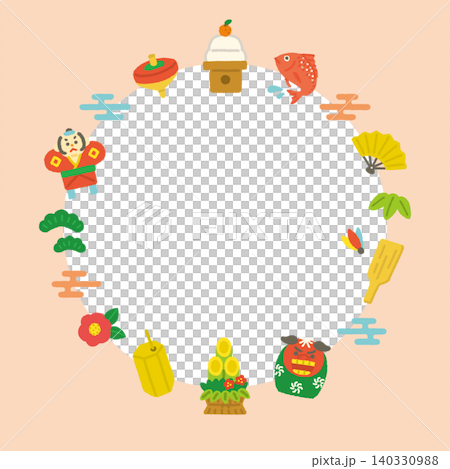 New Year's Icon Frame, Round, New Year's Greeting Material, Hand-Drawn, Simple Illustration New Year's Icon Frame, Round, New Year's Greeting Material, Hand-Drawn, Simple Illustration 140330988