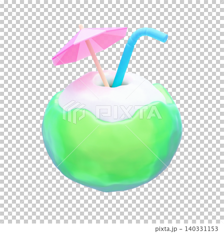 Cute 3D summer icon: Coconut juice Cute 3D summer icon: Coconut juice 140331153