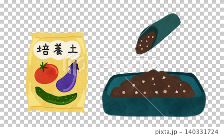 未開封の野菜培養土と土入れスコップとトレーのセット　 140331724