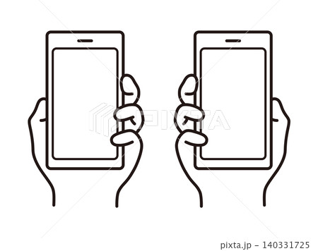 スマホを持つ手のイラスト 140331725