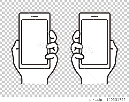 スマホを持つ手のイラスト 140331725