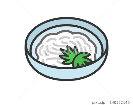 そうめんのアイコン(線画カラー)のイラスト そうめんのアイコン(線画カラー)のイラスト 140332149